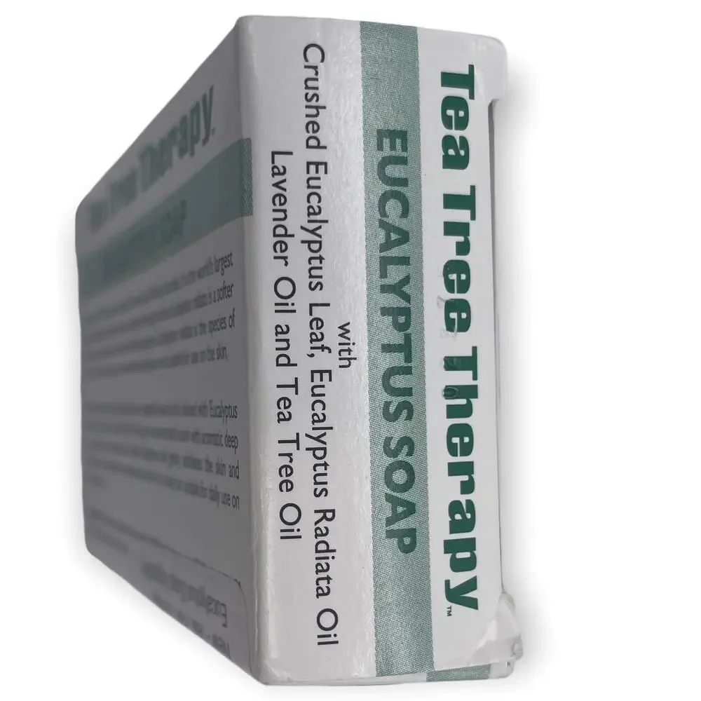 4-Pack Tea Tree Therapy Eucalyptus Soap 3.5 oz Vegetable Base Bar Exfoliating - Picture 3 of 4